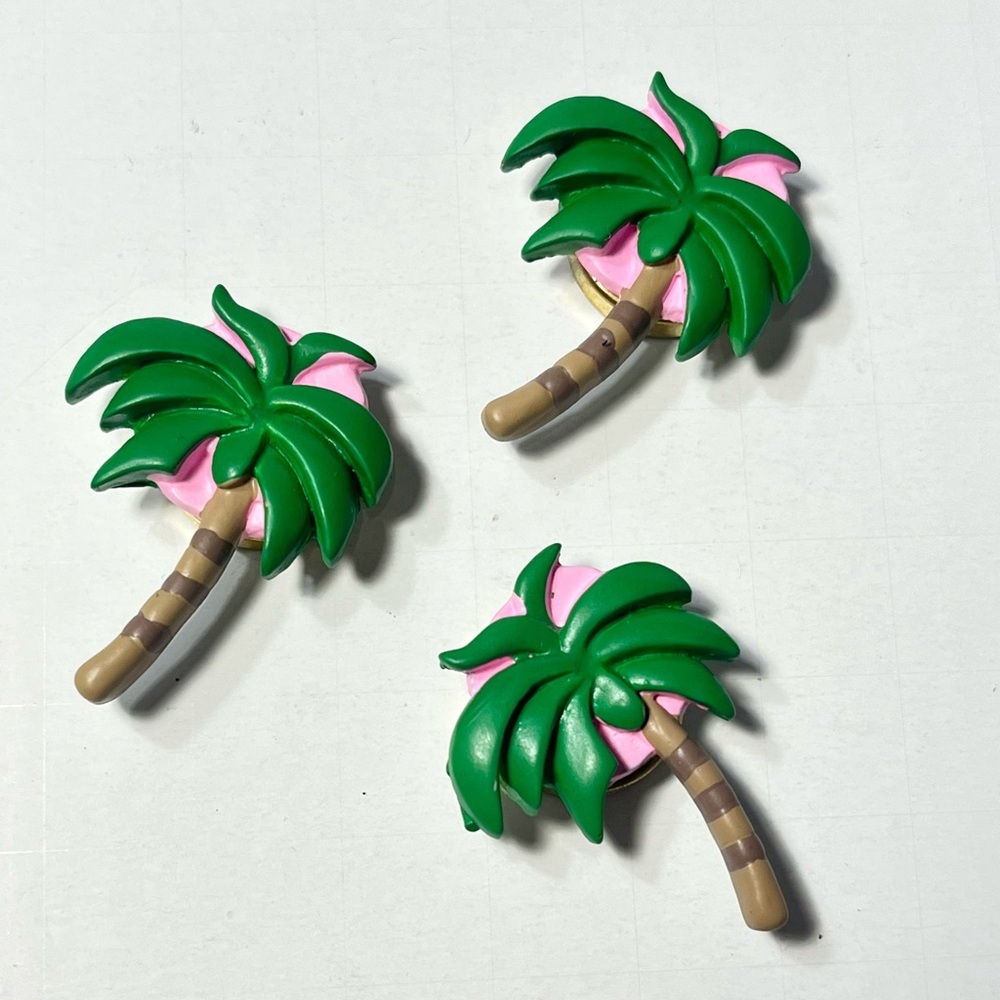 Palm Tree Resin Button Covers Set of 3